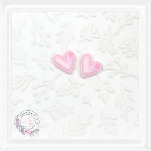⋅ LOVE HEARTS ⋅ Flatback Resin Embellishments ⋅ Per Pair ⋅