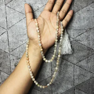 108 PRAYER BEADS CERTIFIED JAPAMALA MEDITATION ACCESSORY HEALING STONES NATURAL STONES NECKLACE- MOON STONE