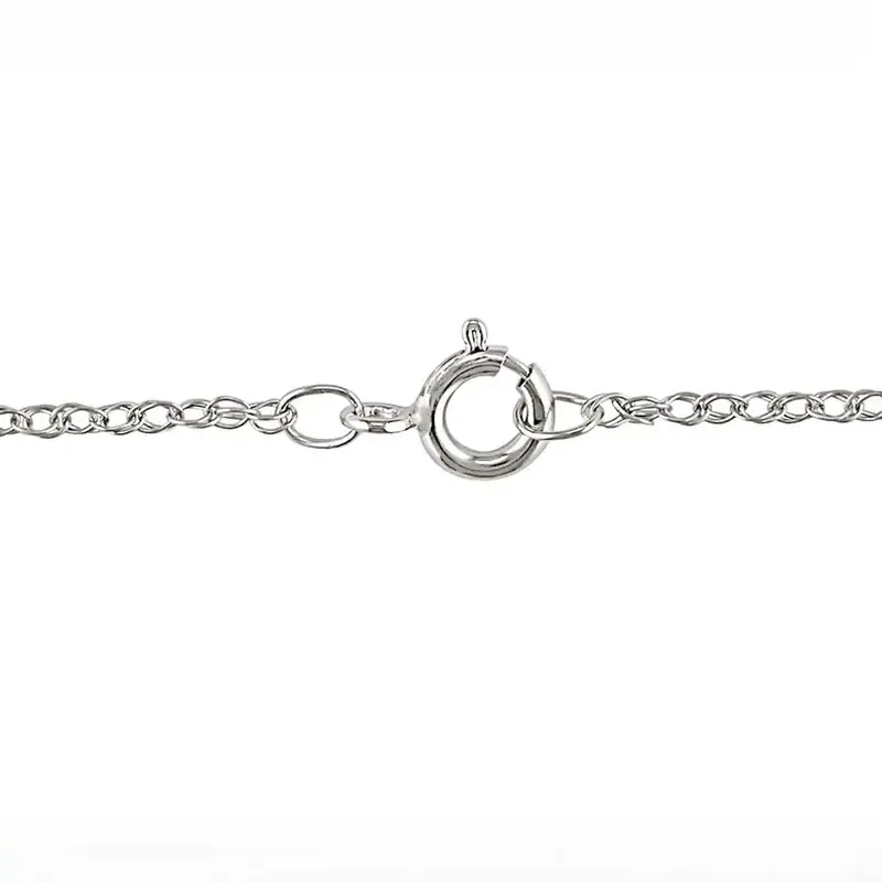 14K White Gold 1/2 CT round Diamond Solitaire Pendant