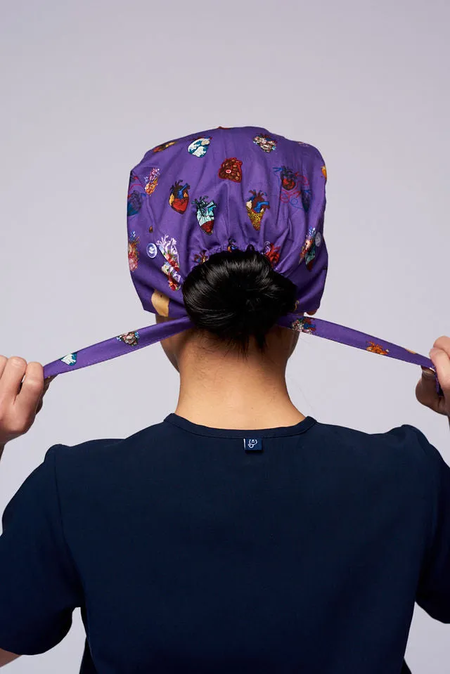 15 Hearts Scrub Cap by Sarai Llamas