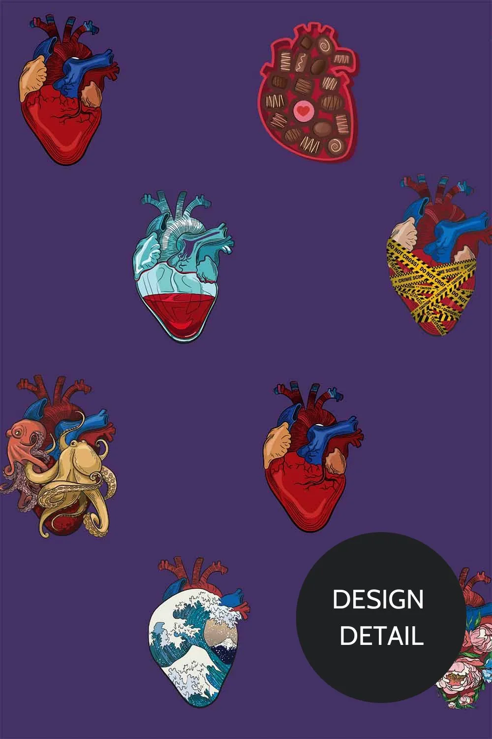 15 Hearts Scrub Cap by Sarai Llamas