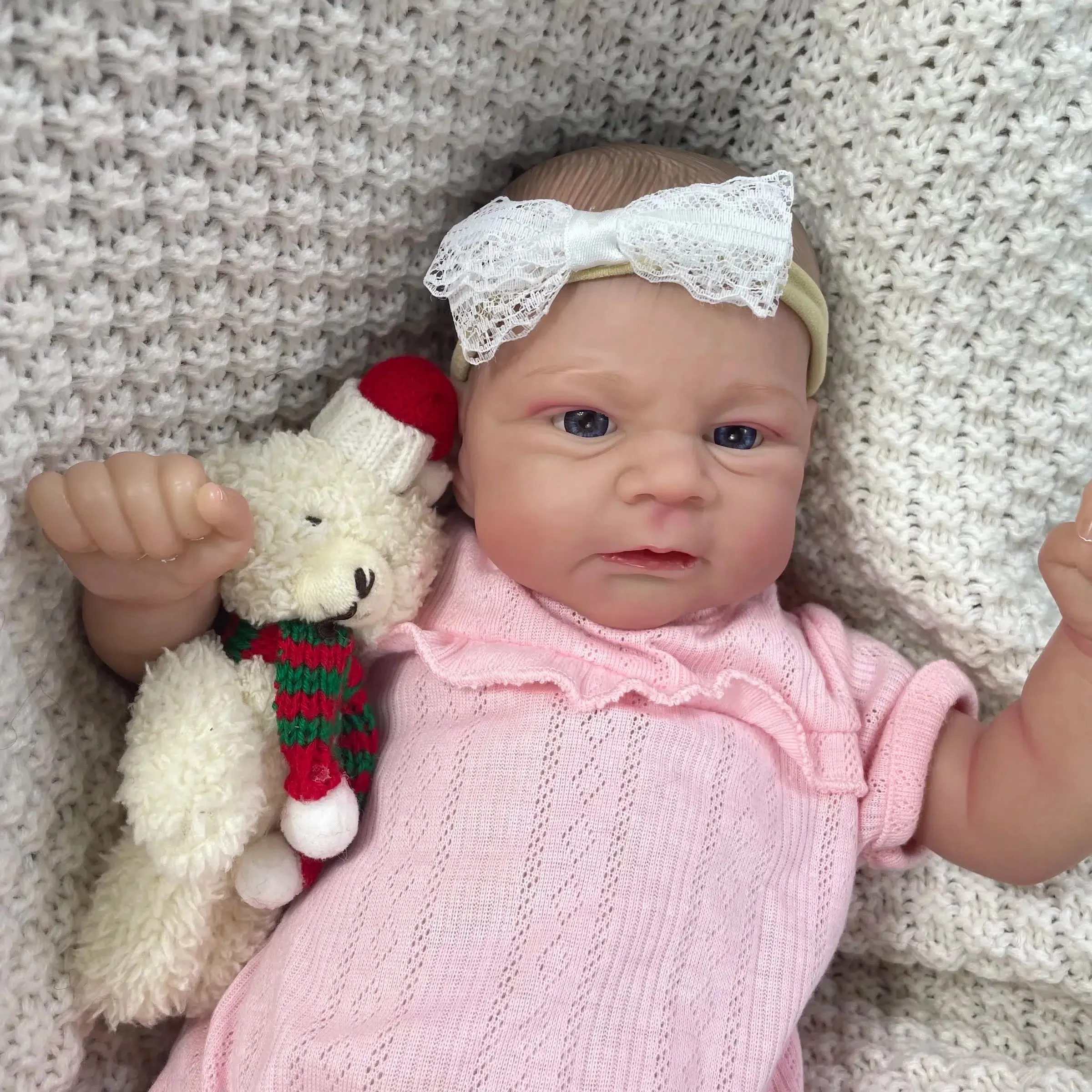17-Inch Painted Reborn Baby Doll Ella - Handmade Painted Hair and 3D Skin Tone