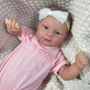 17-Inch Painted Reborn Baby Doll Ella - Handmade Painted Hair and 3D Skin Tone