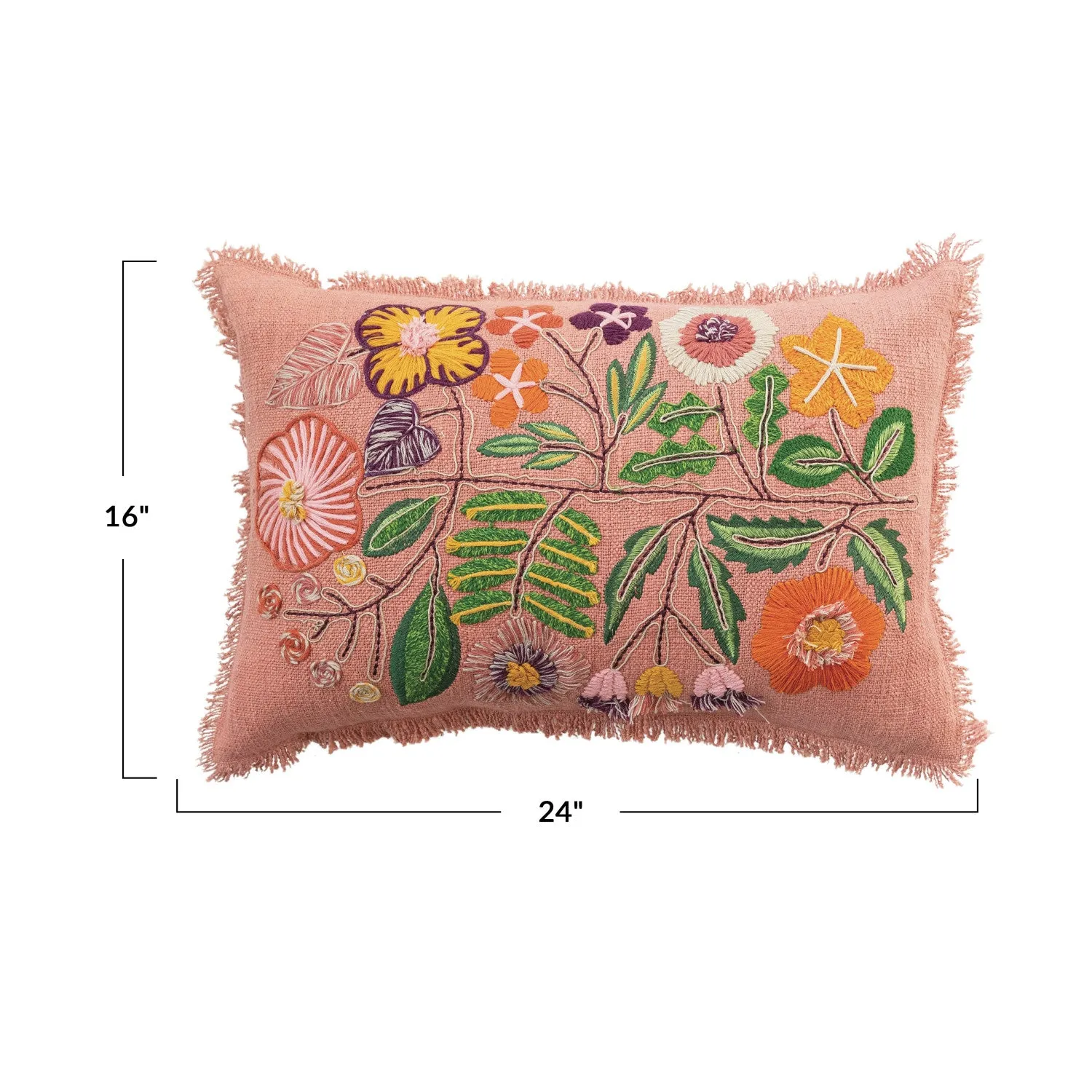 24" Whimsical Floral Pillow