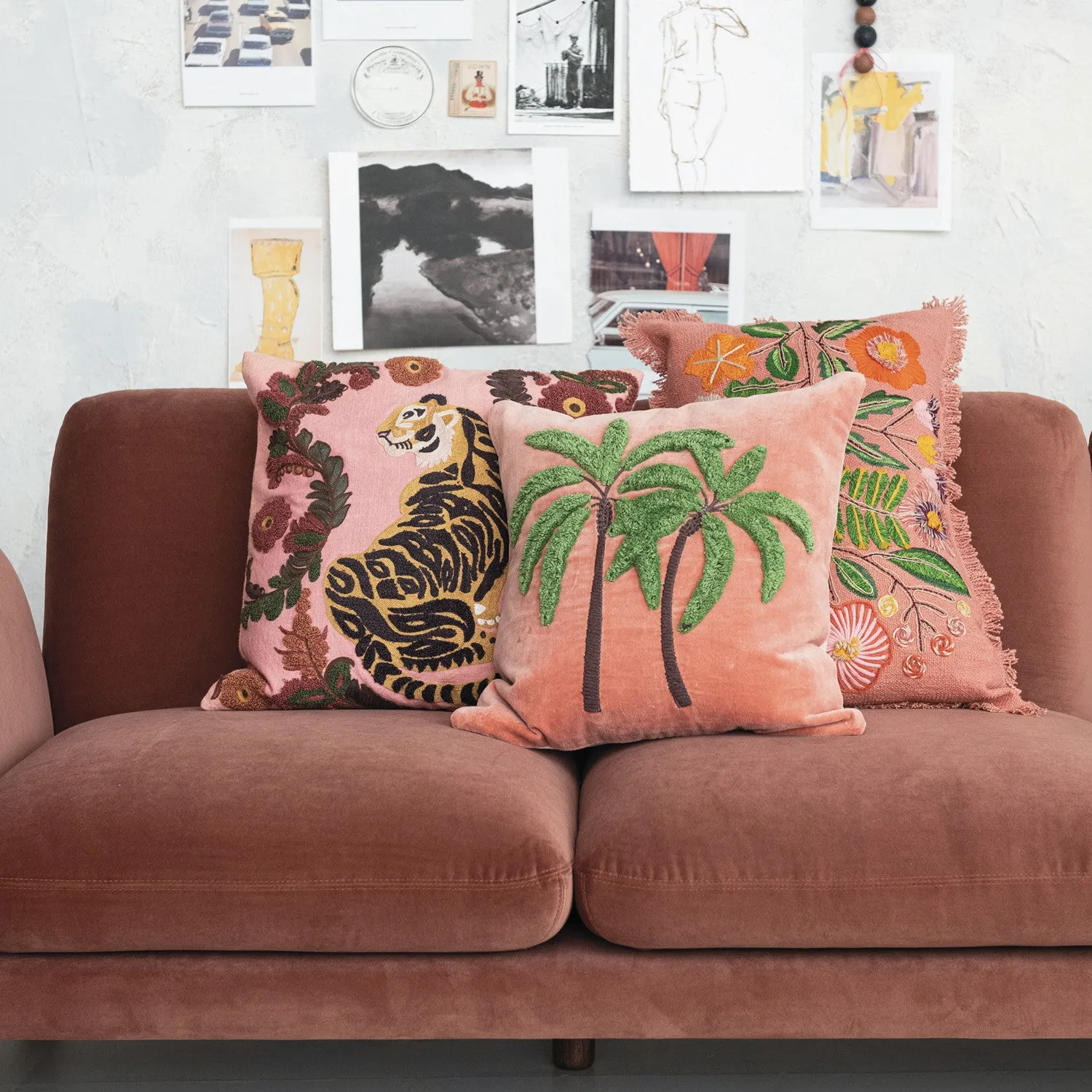 24" Whimsical Floral Pillow