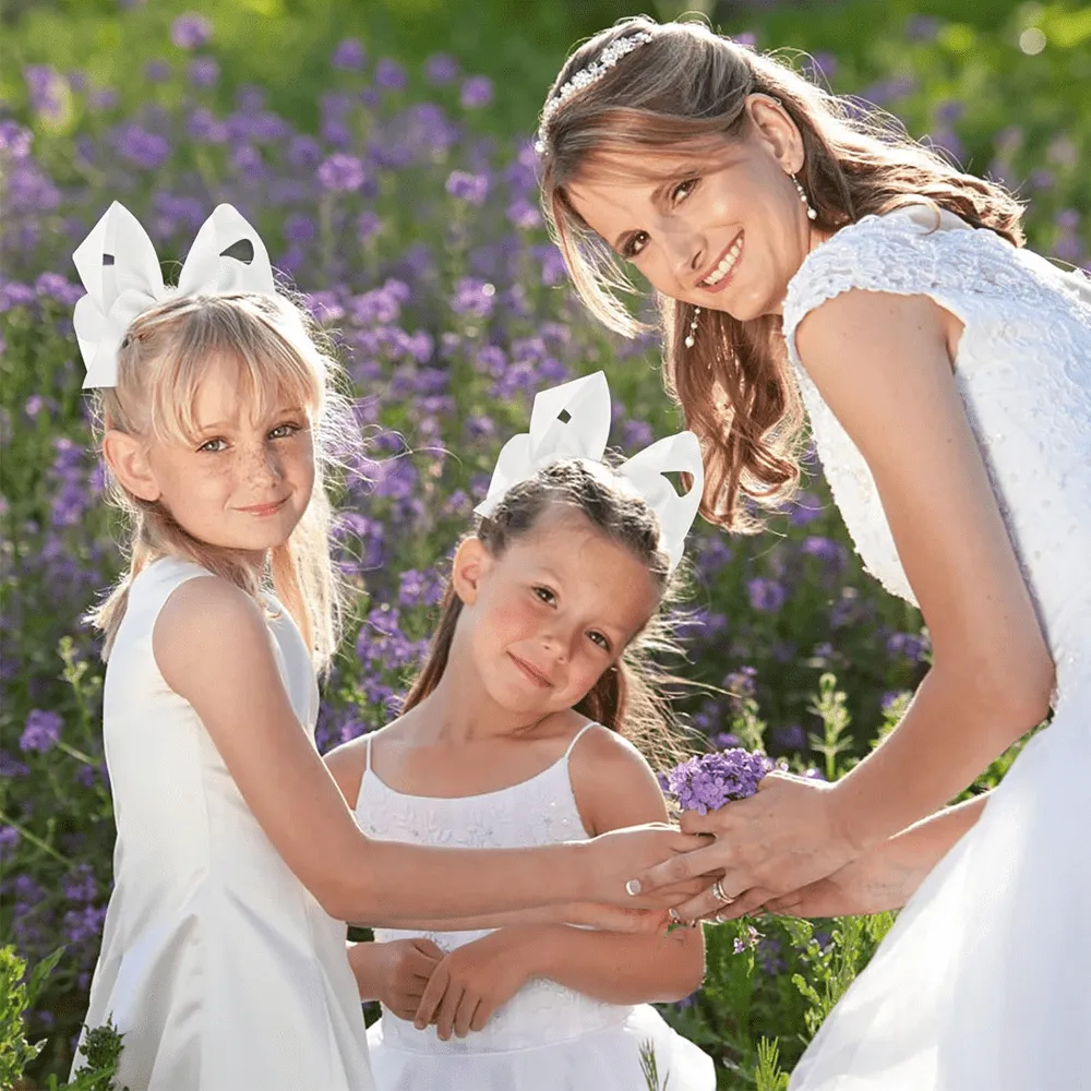 3 Pack Scunci Collection Large White Boutique Hair Bow