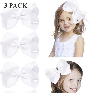 3 Pack Scunci Collection Large White Boutique Hair Bow