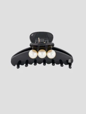 3 Pearl Hair Clip in Black