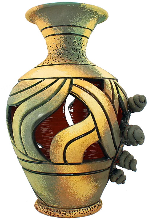 3D Bumpy Head Vase Series — Gold and Green Spiky Head