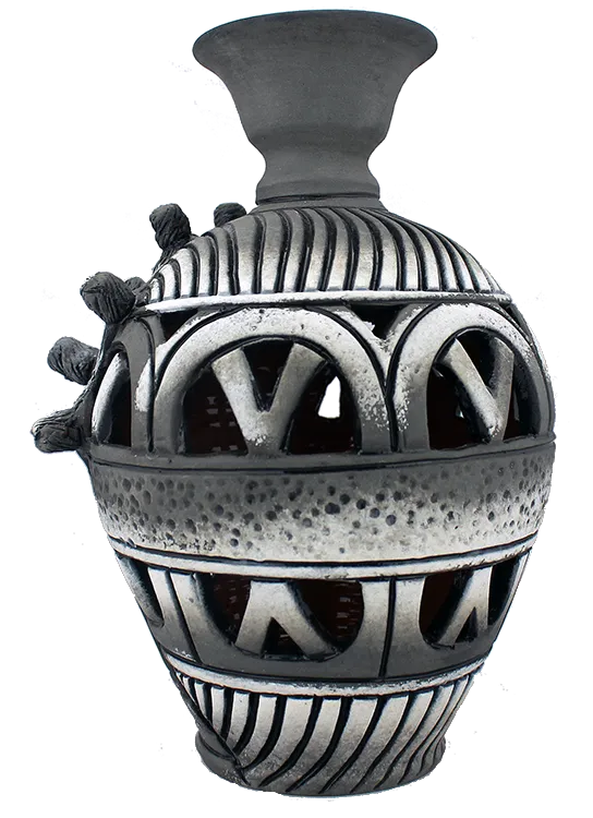 3D Bumpy Head Vase Series —  Grey Narrow Neck