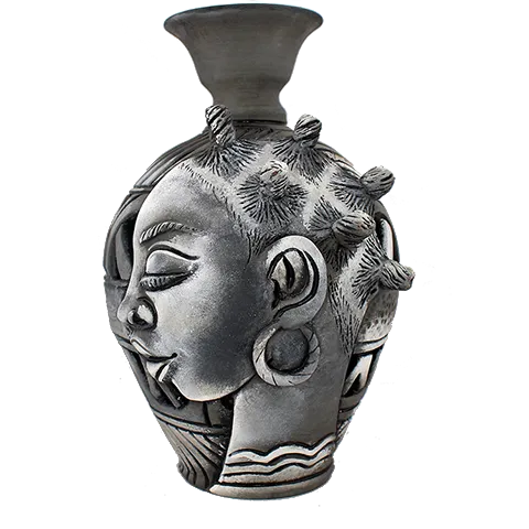 3D Bumpy Head Vase Series —  Grey Narrow Neck