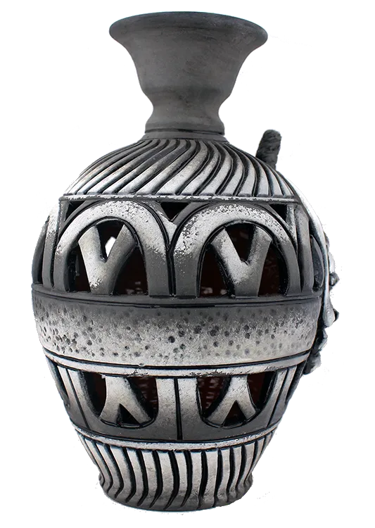 3D Bumpy Head Vase Series —  Grey Narrow Neck