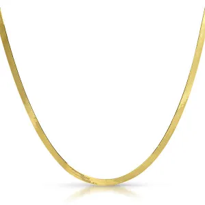 3mm Solid 10K Gold Herringbone Chain