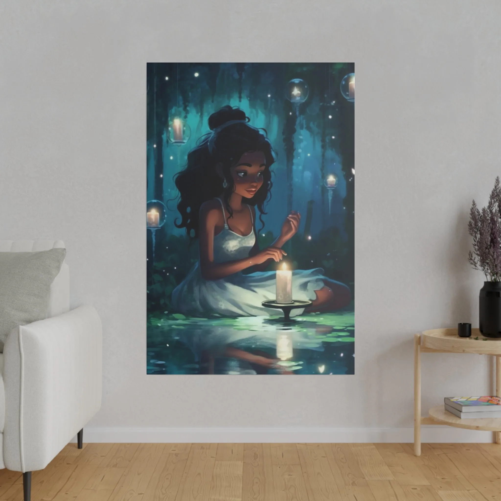 4 Princess Fairy lights Matte Canvas, Stretched, 1.25 Children's Bedroom Decor