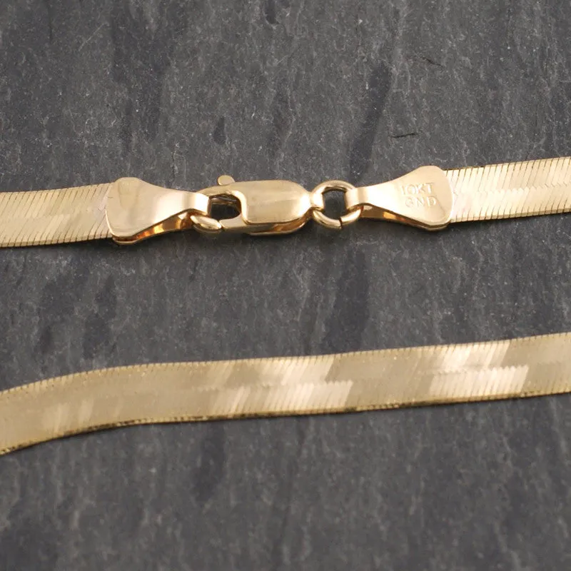 5mm Solid 10K Gold Herringbone Chain