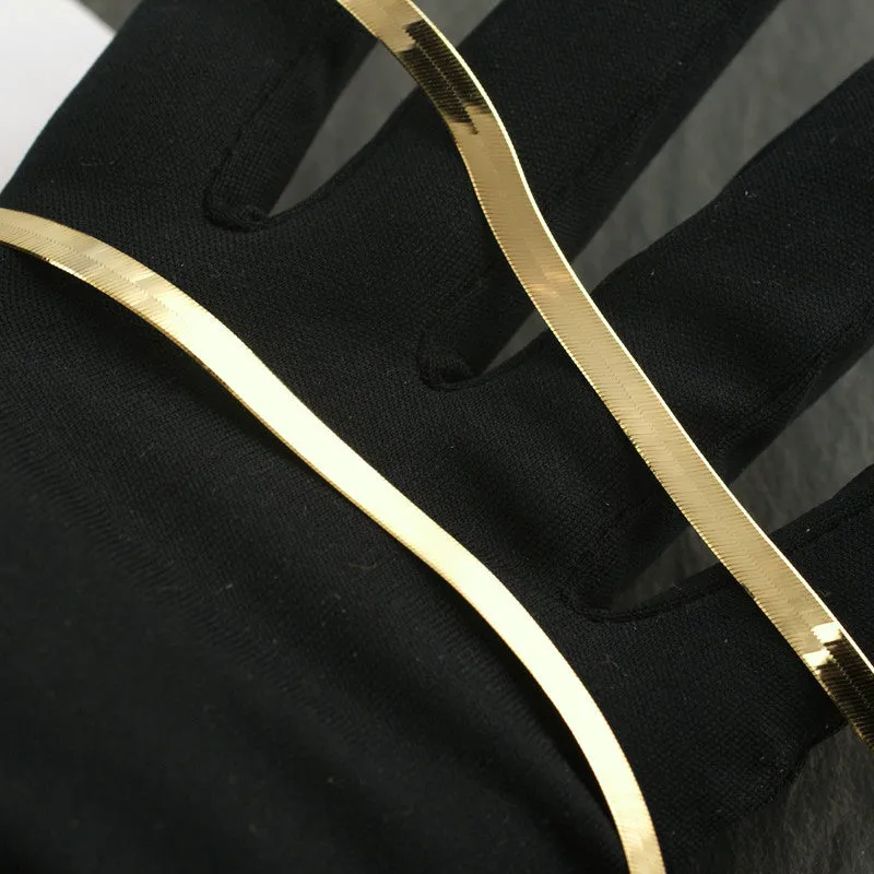 5mm Solid 10K Gold Herringbone Chain