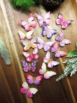 6 PC Silk Butterfly Hair Clip Set, Realistic Butterfly Fantasy Hairclips, Bridesmaid or Prom Party Butterfly Hairclip Set