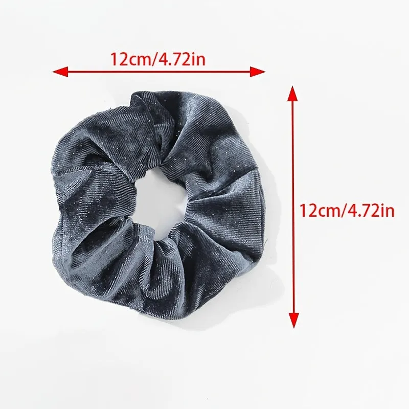 6-piece Winter Shiny Velvet Hair Scrunchies Set