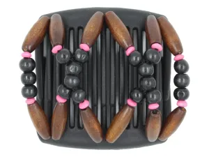 African Butterfly Chameleon Hair Comb - Beada Black 64