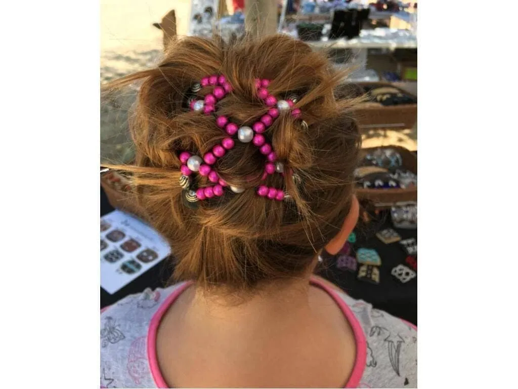 African Butterfly Chameleon Hair Comb - Beada Black 64