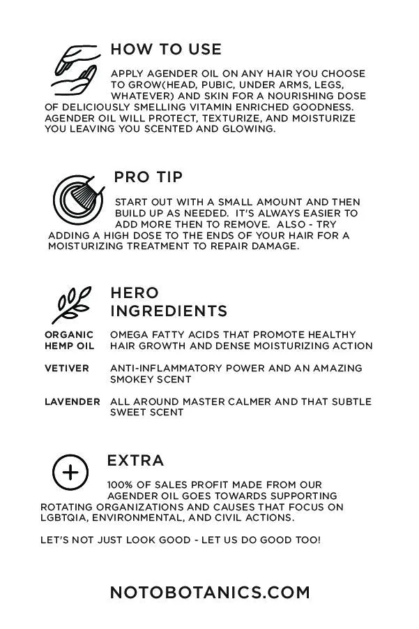 Agender Oil | NOTO Botanics