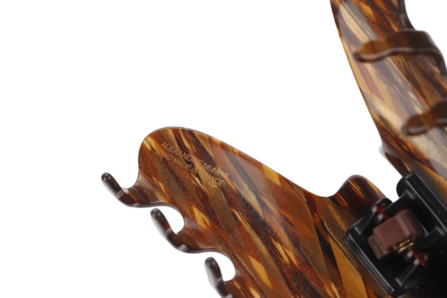 ALEXANDRE DE PARIS (A.D.P) TIMELESS COGNAC COLOR JAW HAIR CLIP
