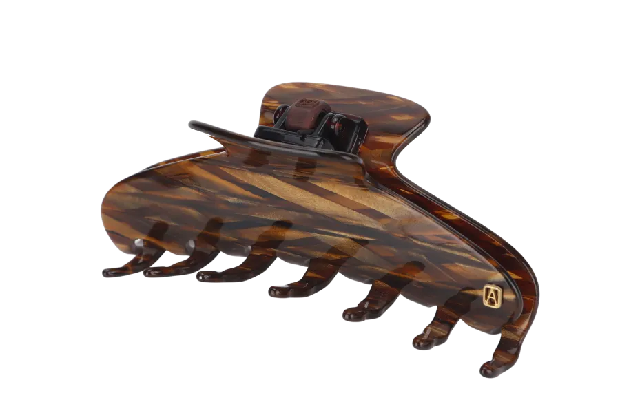 ALEXANDRE DE PARIS (A.D.P) TIMELESS COGNAC COLOR JAW HAIR CLIP