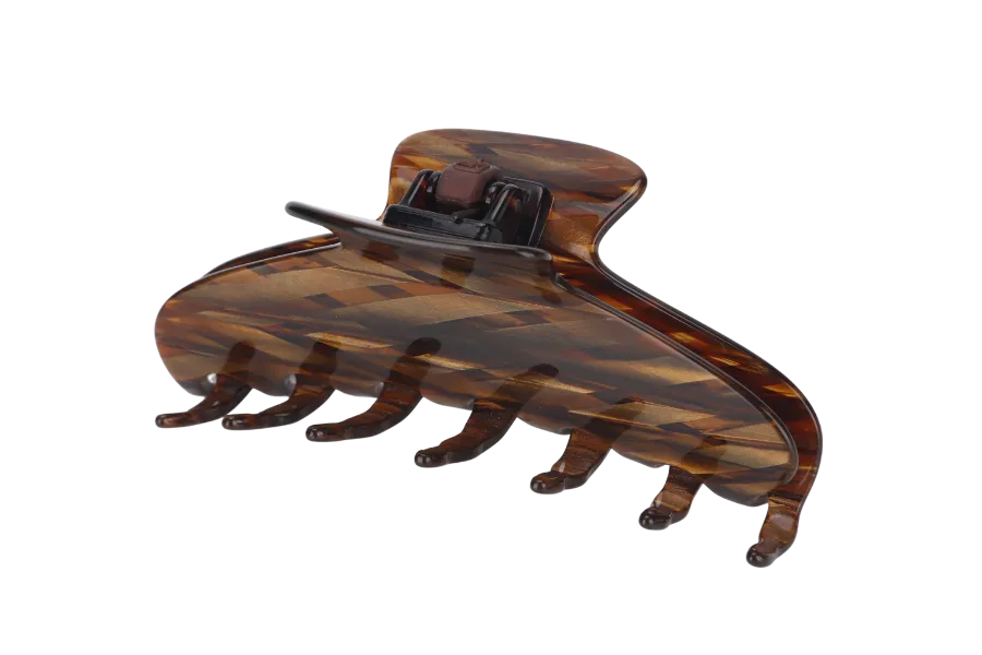 ALEXANDRE DE PARIS (A.D.P) TIMELESS COGNAC COLOR JAW HAIR CLIP