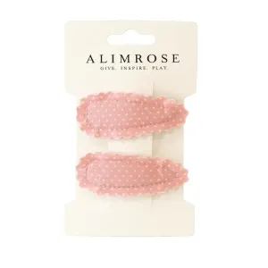 Alimrose Hair Clip Set: Pink White Spot