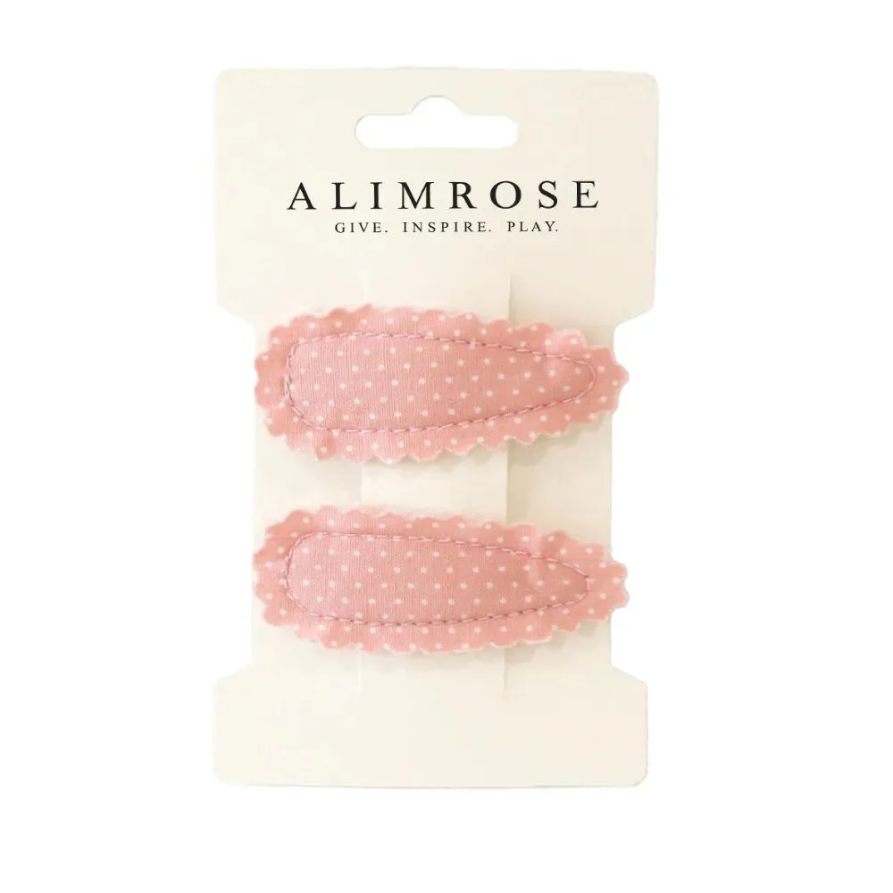 Alimrose Hair Clip Set: Pink White Spot