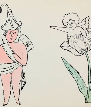 ANDY WARHOL "FLOWER ANGEL", 1956