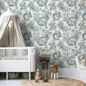 Animals and Flowers Wallpaper Mural