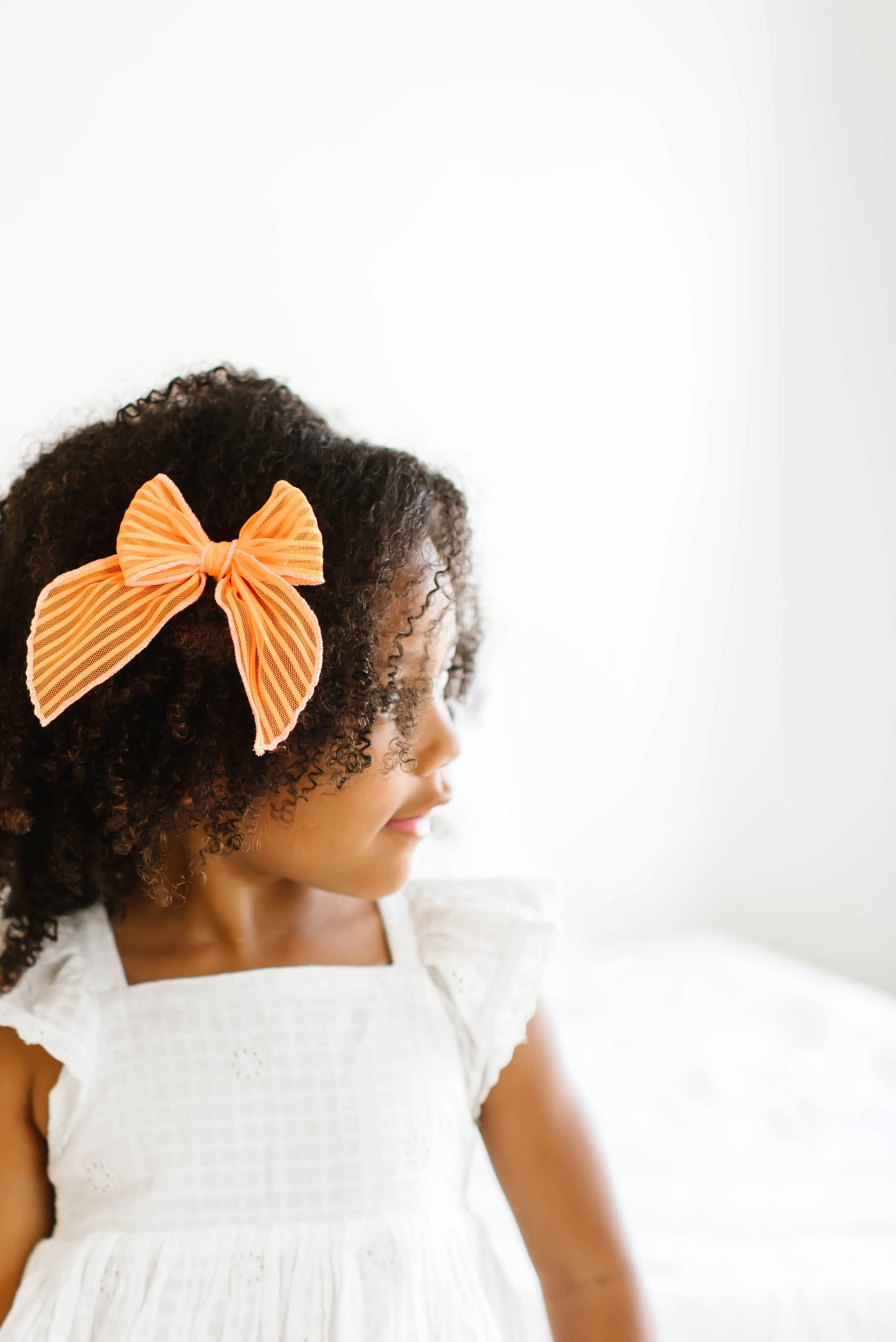 Baby Bling Belle Clip - Neon Orange Stripe