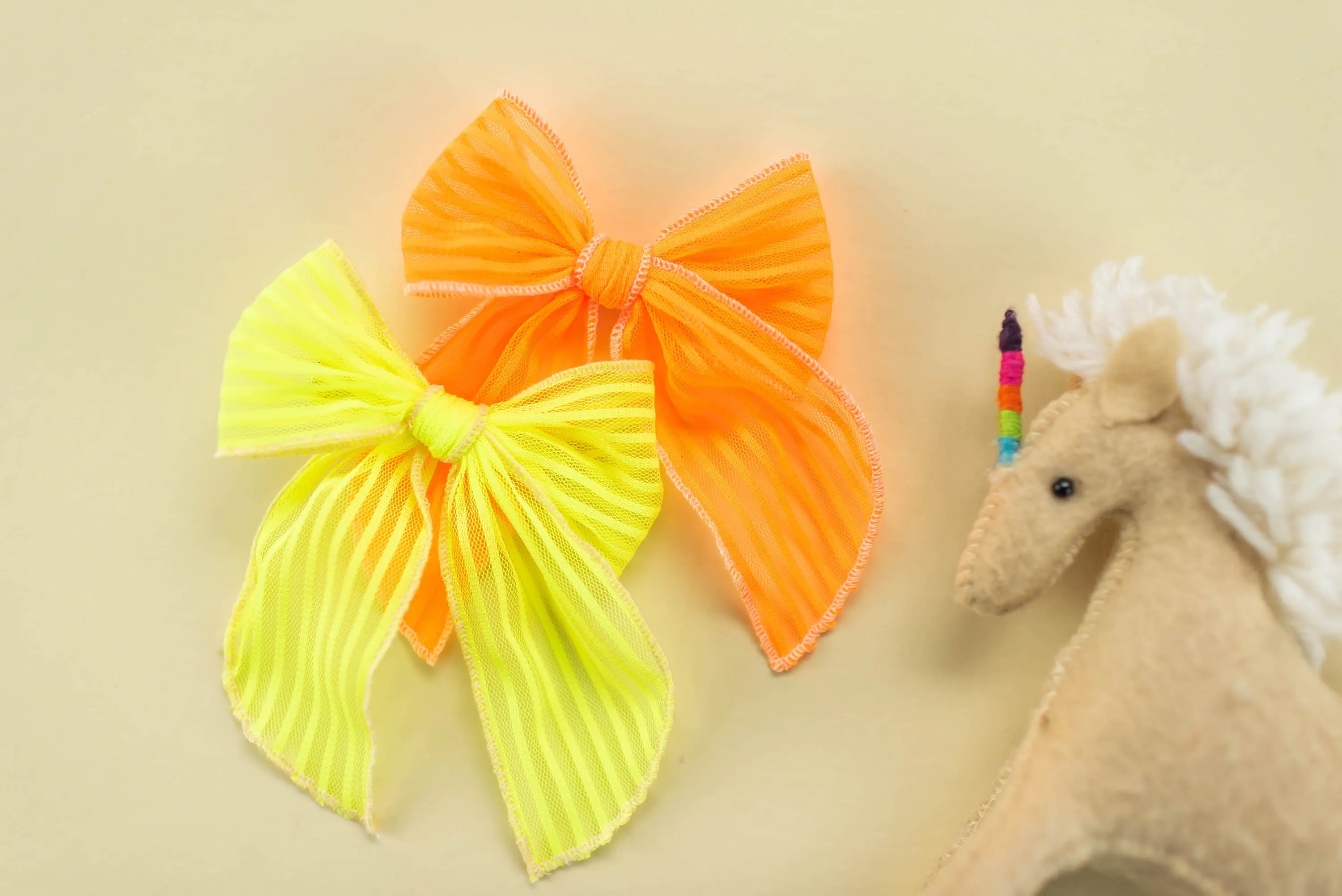 Baby Bling Belle Clip - Neon Orange Stripe