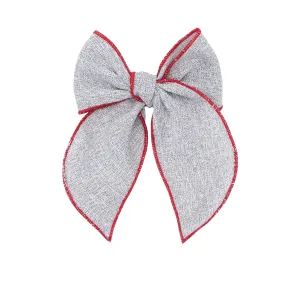 Baby Bling Grey w/Red Tweed Belle Clip