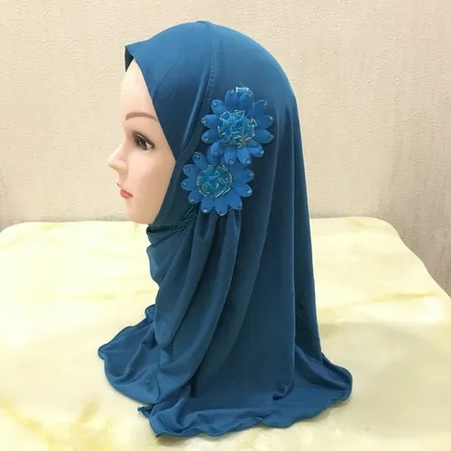 Beautiful Small Girl Al Amira Hijab with Flowers (2-7 years)