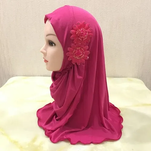 Beautiful Small Girl Al Amira Hijab with Flowers (2-7 years)