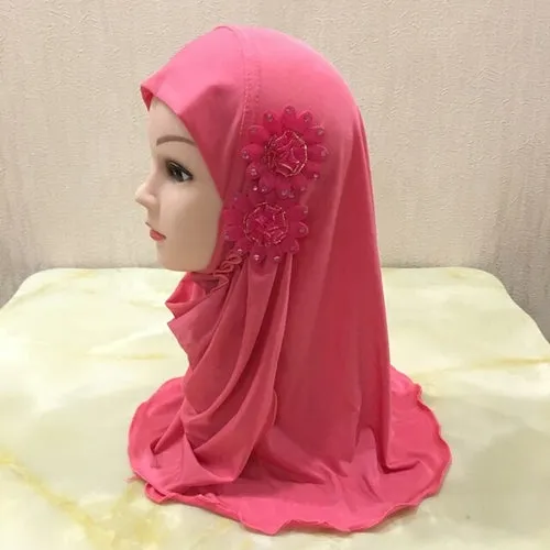 Beautiful Small Girl Al Amira Hijab with Flowers (2-7 years)