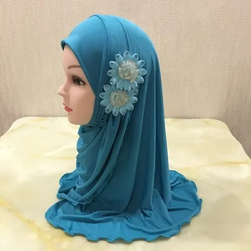 Beautiful Small Girl Al Amira Hijab with Flowers (2-7 years)