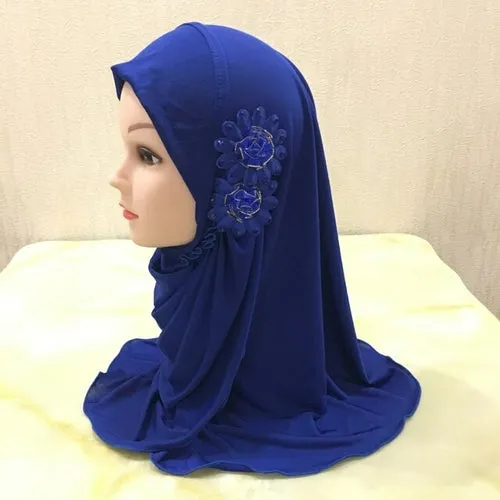 Beautiful Small Girl Al Amira Hijab with Flowers (2-7 years)