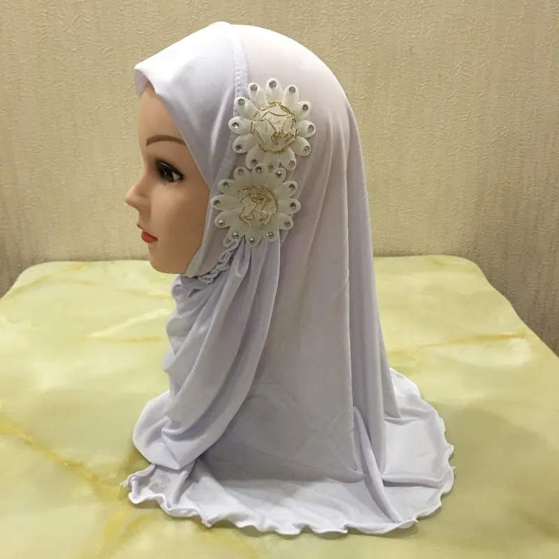 Beautiful Small Girl Al Amira Hijab with Flowers (2-7 years)