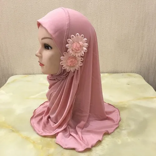 Beautiful Small Girl Al Amira Hijab with Flowers (2-7 years)