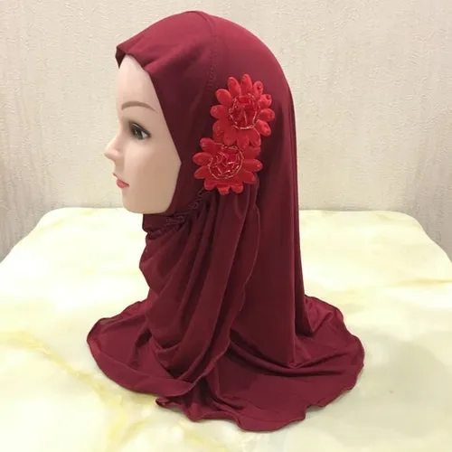 Beautiful Small Girl Al Amira Hijab with Flowers (2-7 years)