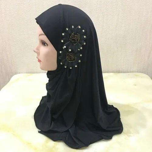 Beautiful Small Girl Al Amira Hijab with Flowers (2-7 years)