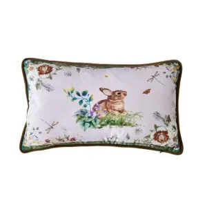 Birds of Floral Paradise Printed Velvet Cushion Cover