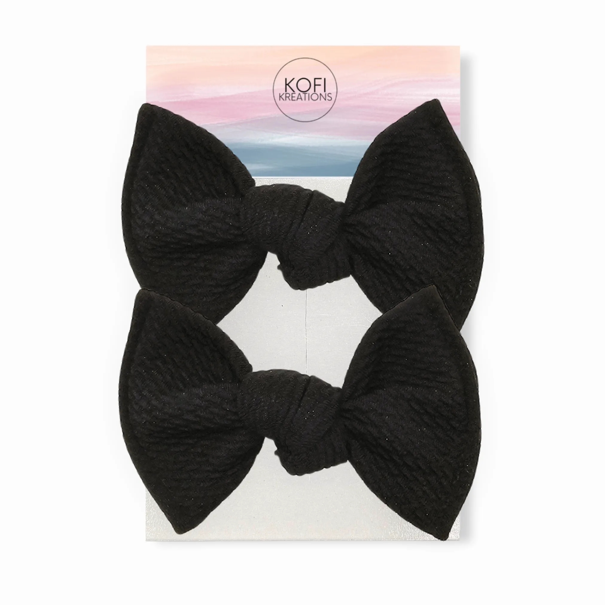 Black Knot Hair Bows