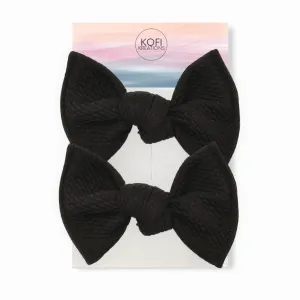 Black Knot Hair Bows