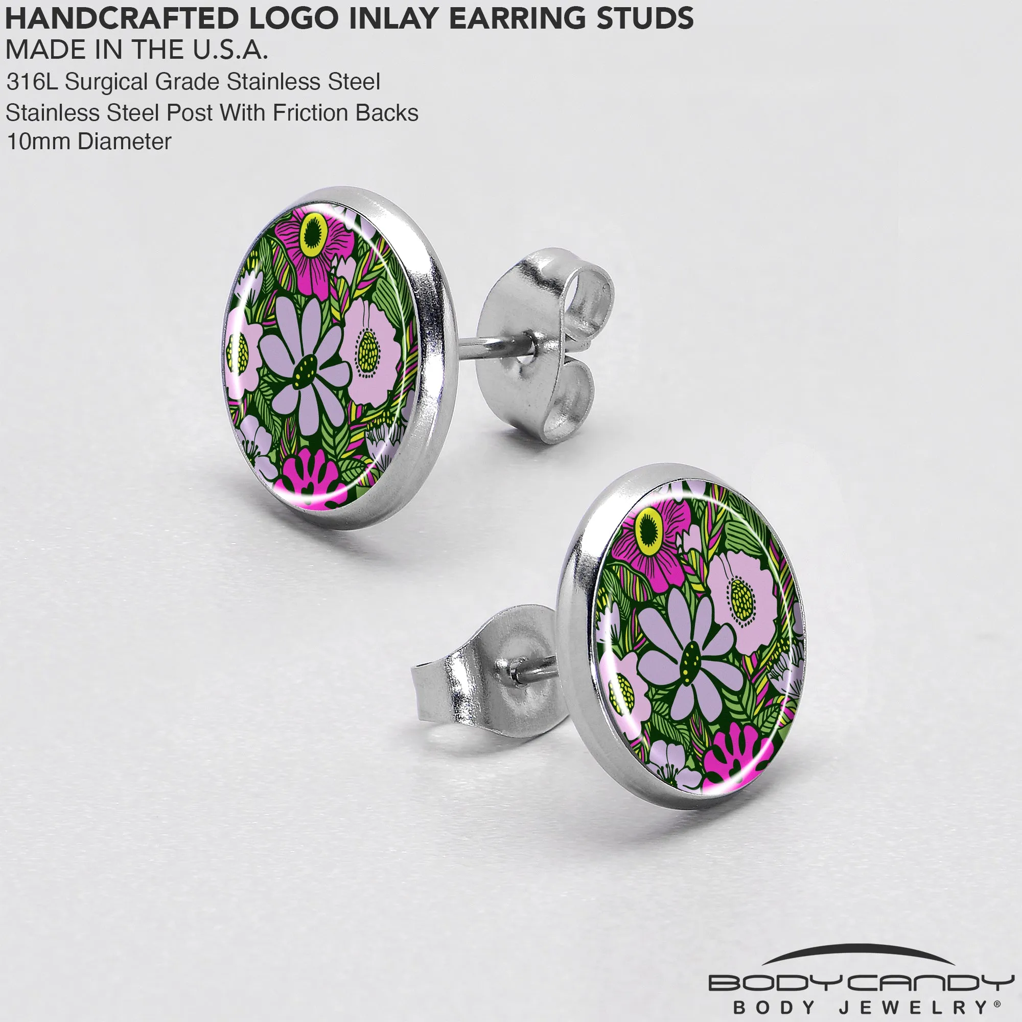 Blossom Creation Paradise of Pink Flowers Stud Earrings