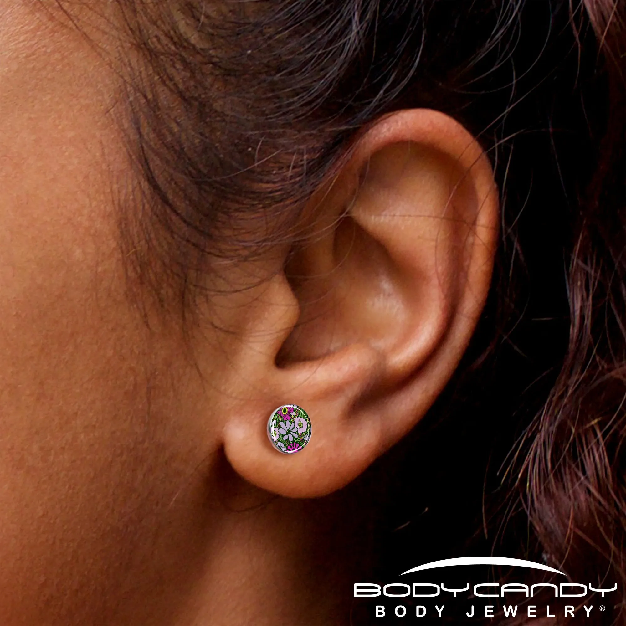 Blossom Creation Paradise of Pink Flowers Stud Earrings