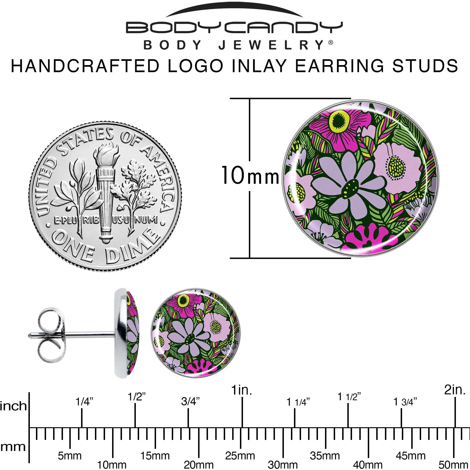 Blossom Creation Paradise of Pink Flowers Stud Earrings